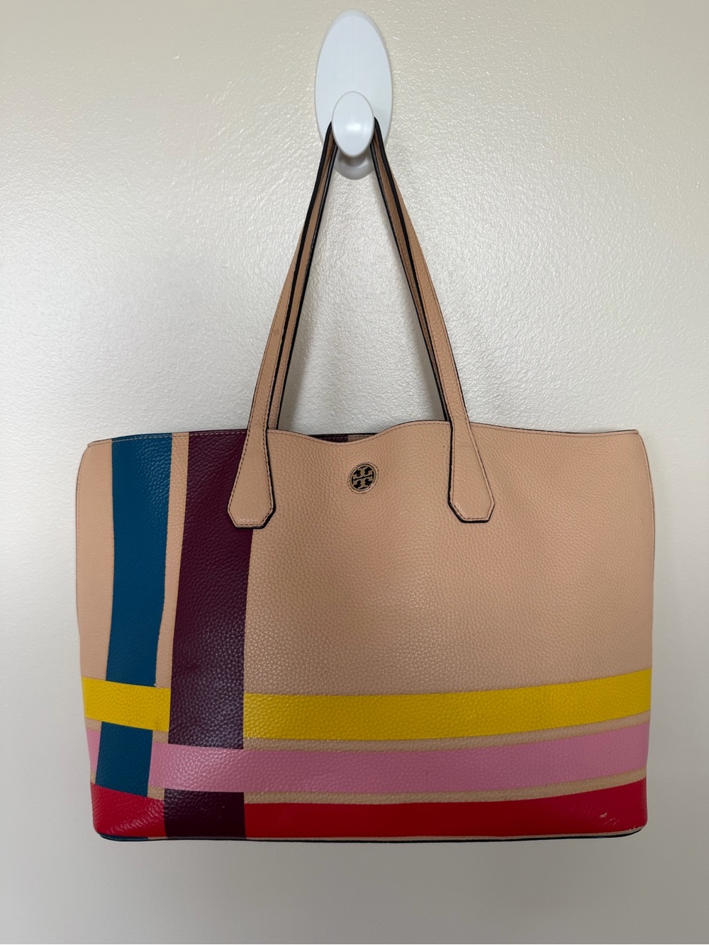 TORY BURCH Rare Perry Variegated-Stripe Tote Bag in Multicolor Stripe